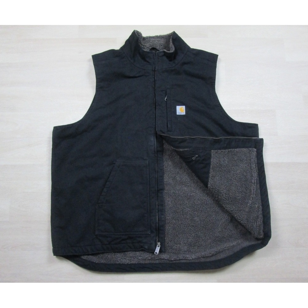 Carhartt Duck Canvas Loose Fit Vest Men's (2XL) Tall Sherpa Lined Workwear
